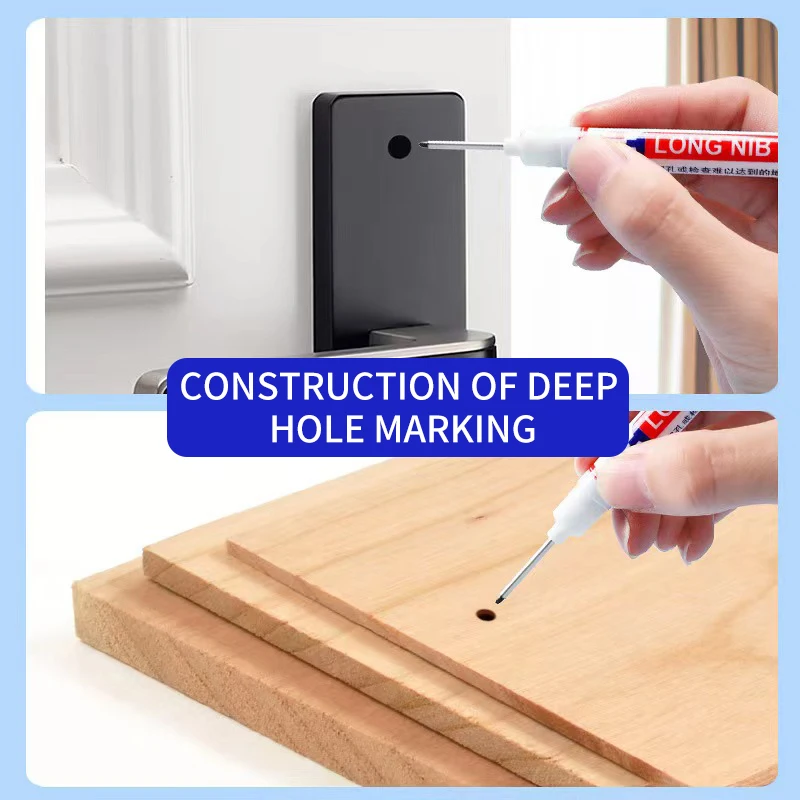 1/3Pcs/Set Long Head Markers Bathroom Woodworking Decoration Multi-purpose Deep Hole Marker Pens  Red/Black/Blue/Green/White Ink