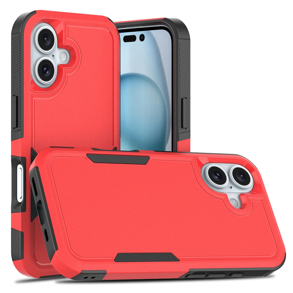Stoßfeste Zweischicht-Schutzhülle für iPhone 18 17 16 15 11 12 13 14 Pro Max Luxuriöse Kontrastierende Panzerhülle mit Anti-Sturz-Schutz – Detail 8