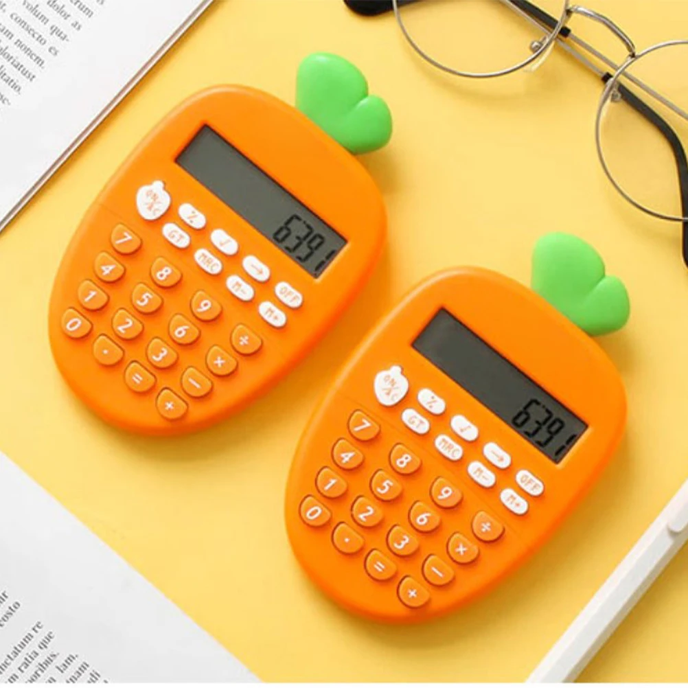 

Portable Calculator Mini Carrot Shape 12bit Display Lightweight Office Use Calculators For Electronic