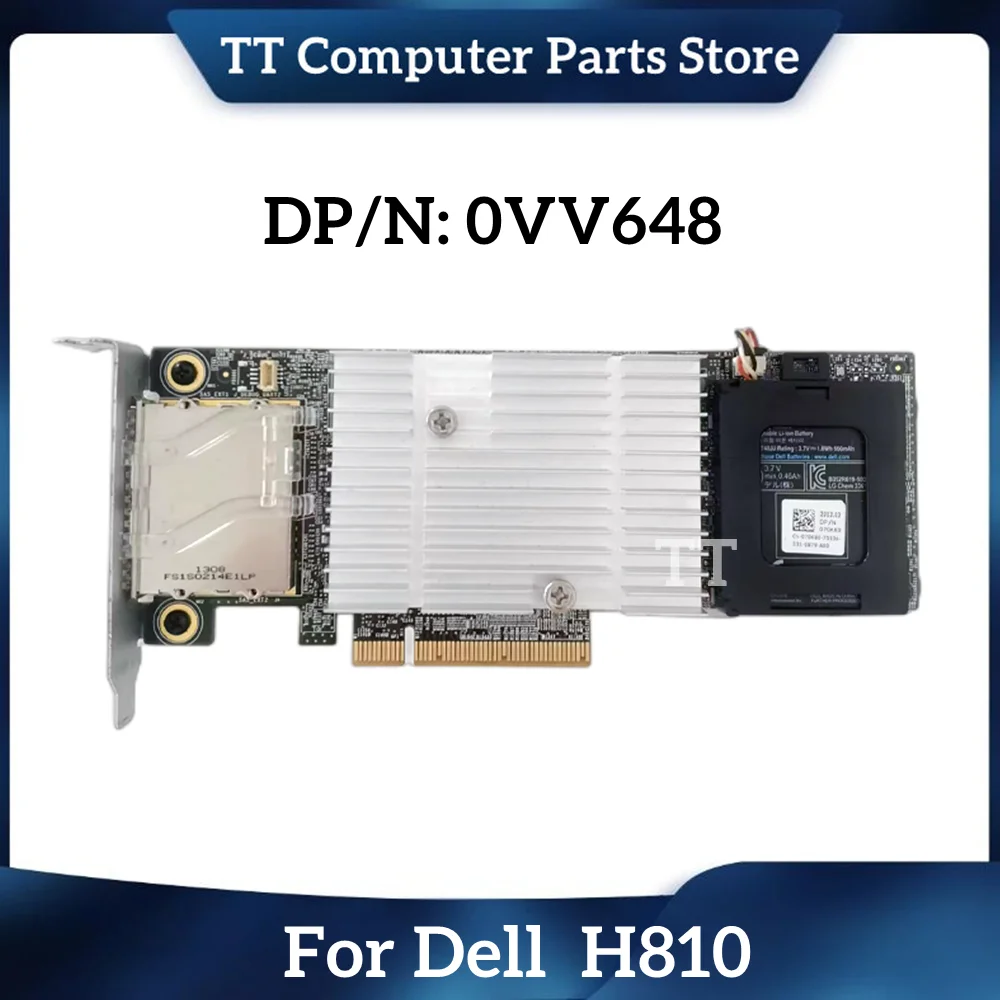 

TT For Dell PERC H810 RAID Controller 1GB Cache 6GPS NDD93 0NDD93 VV648 0VV648 CN-0VV648 With Battery Fast Ship