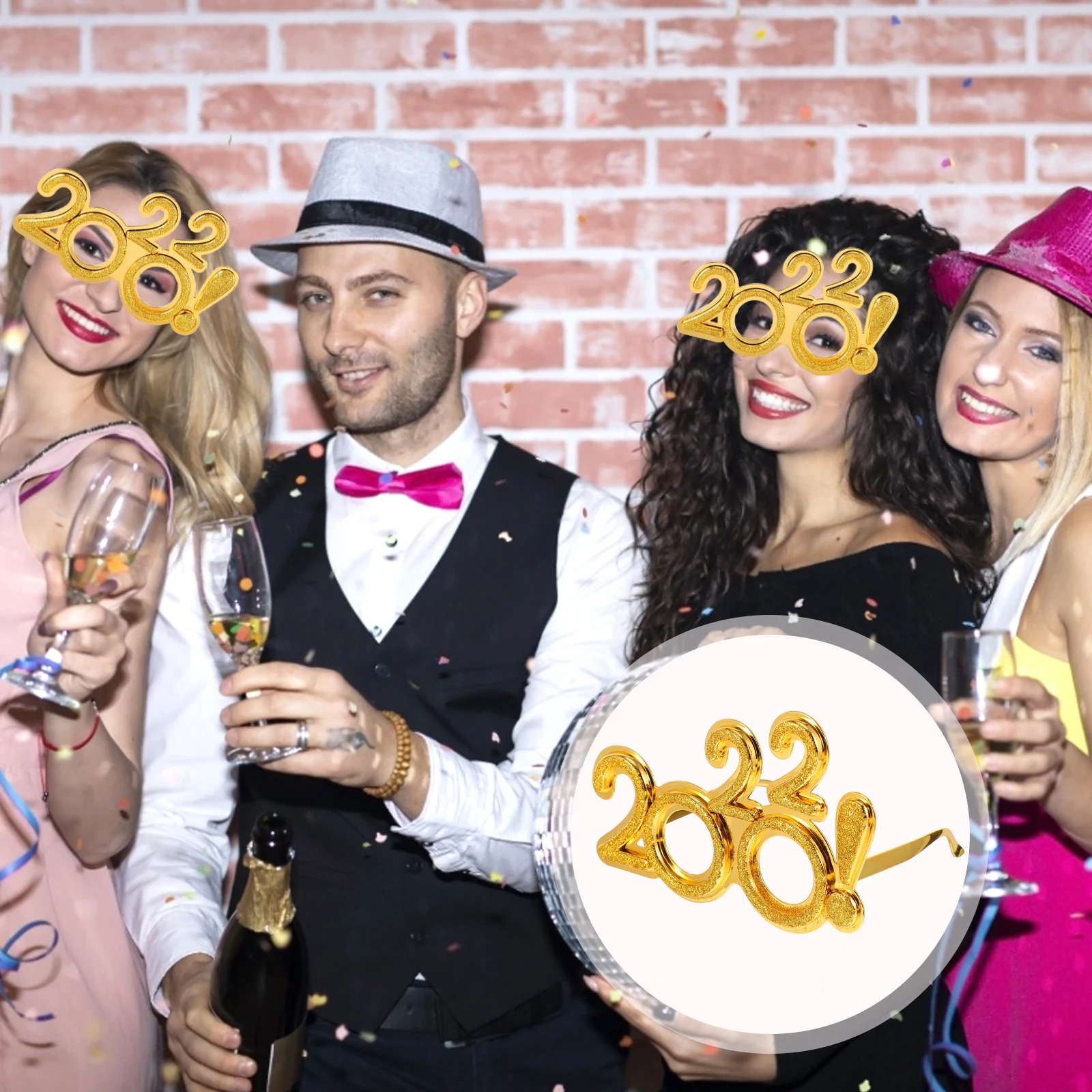 

Stylish 2022 Party Eyeglasses New Year Fun Wacky Digital Glasses Accessory for Festive Celebrations