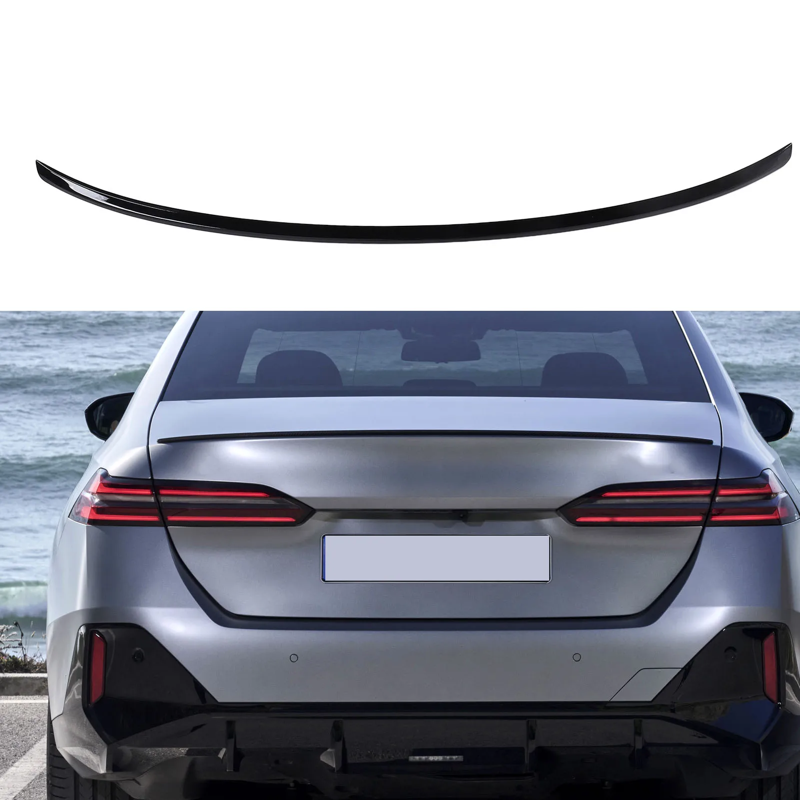 

Rear Spoiler Lip Wing Aerodynamic High Gloss - Car Tail Trunk Spoiler Wing for 5 Series I5 G60 2024 to Up, Bright Black