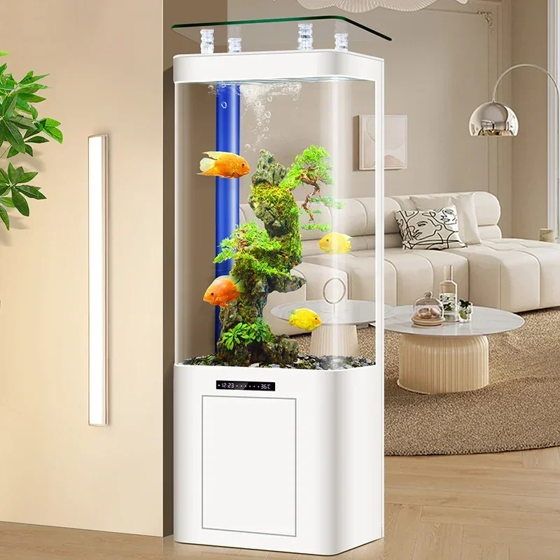 bottom filter fish tank small living room vertical integrated molding no-change aquarium box
