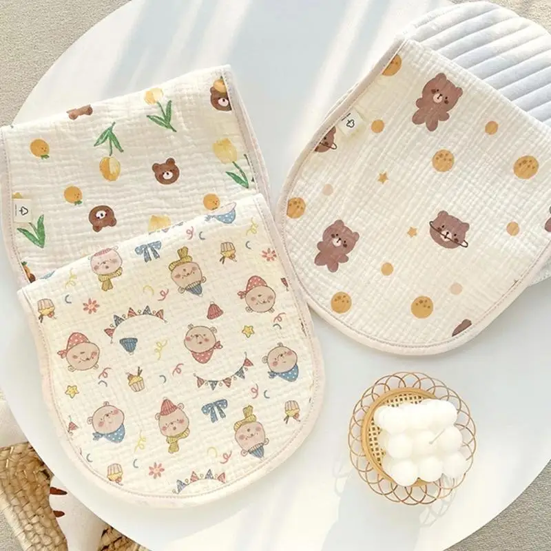 

F19F Baby Burp Cloth Nursing Towel Feeding Bib Breathable Teething Towel Cotton Shoulder Pad Super Absorbent
