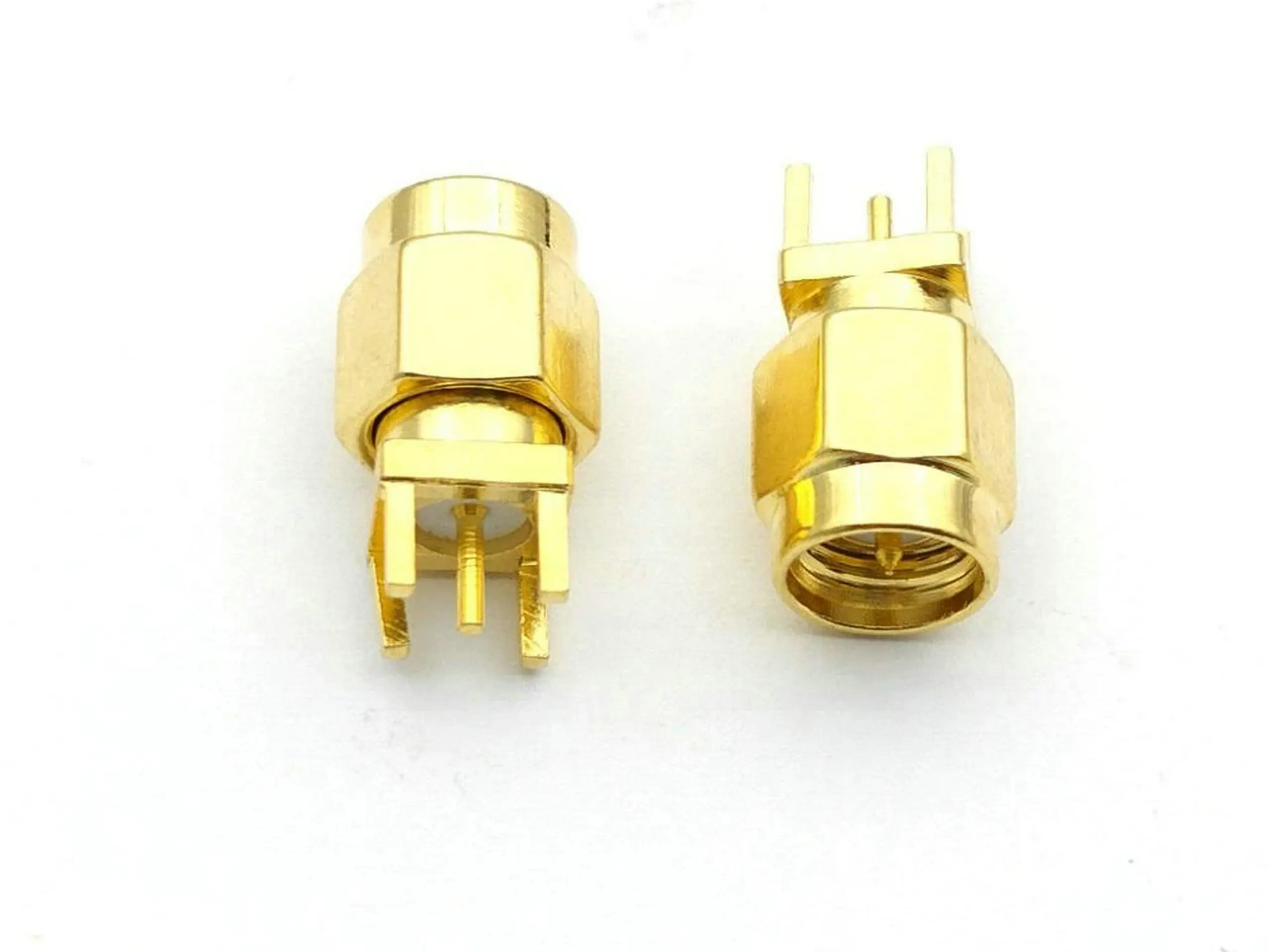 Imagem -04 - Bronze Sma Macho Plug Center Solda para Montagem Pcb rf Conector Adaptador 100 Peças de