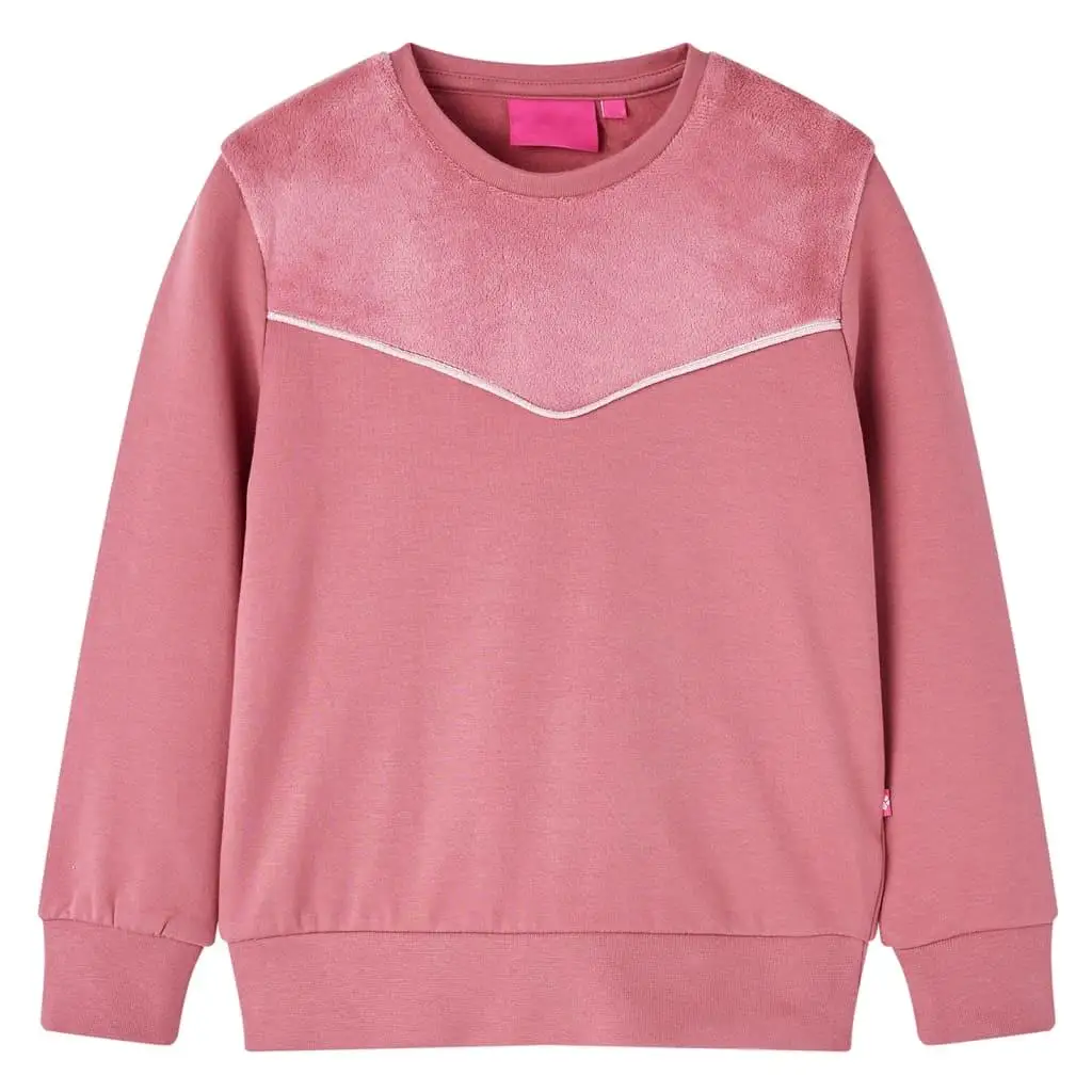 Kids' Velvet Patchwork Sweatshirt in Raspberry - Stylish & Cozy for Children