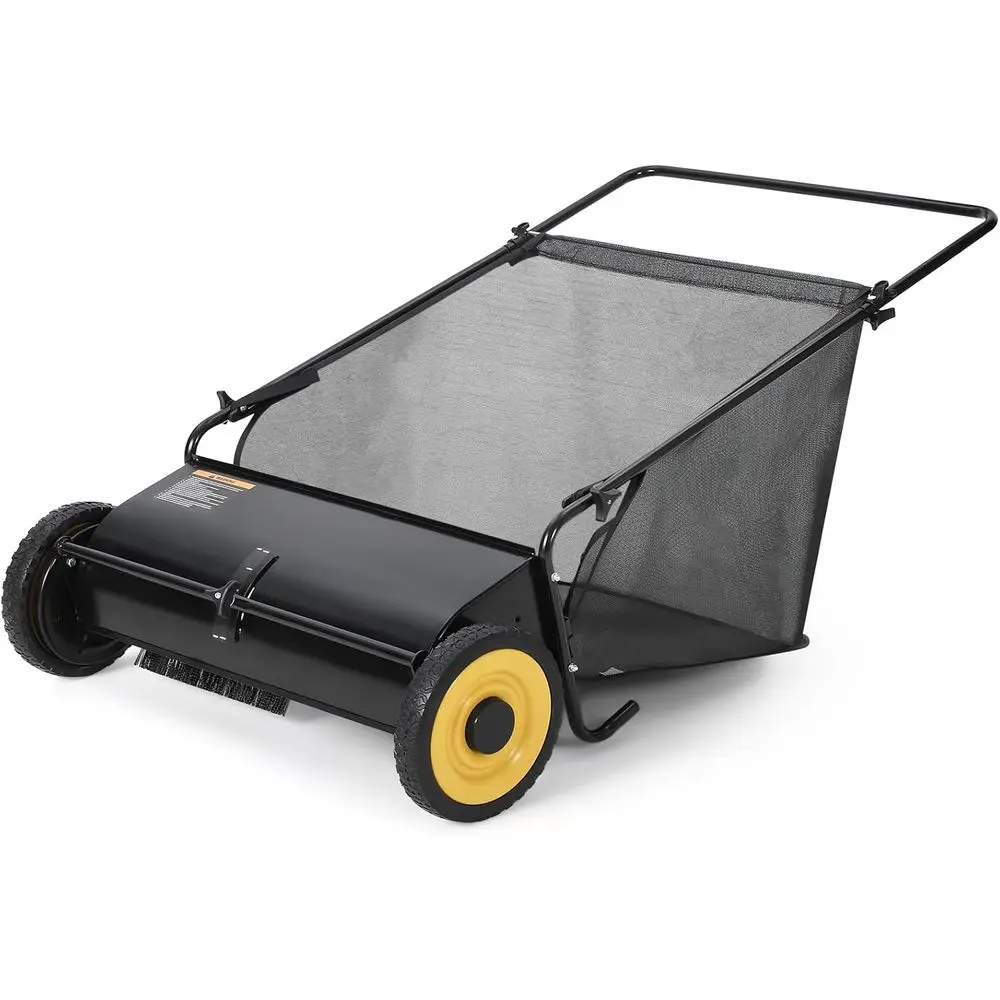 

21 Inch Push Lawn Sweeper, Lea & Grass Collector, Strong Rubber Wheels & Heavy Duty Thickened Steel Durable to Use with Large 3.