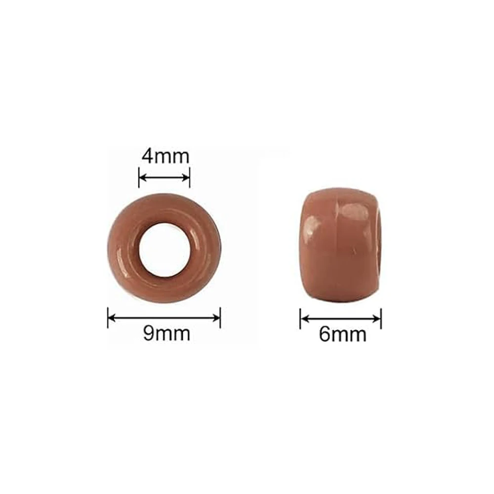100Pcs Acrylic Pony Beads 6x9mm Bulk Plastic Large Hole Pink Pen Hair Beads for DIY Friendship Bracelet Jewelry Making Braids