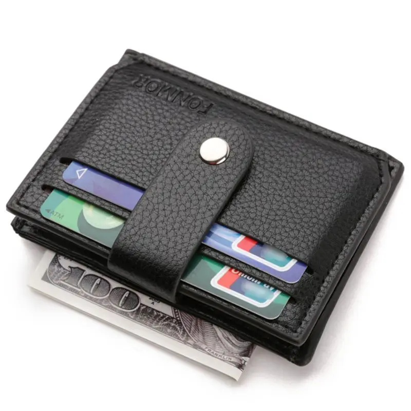 Fashion Leather Men Money for Case Credit Card Holder Coin Pock