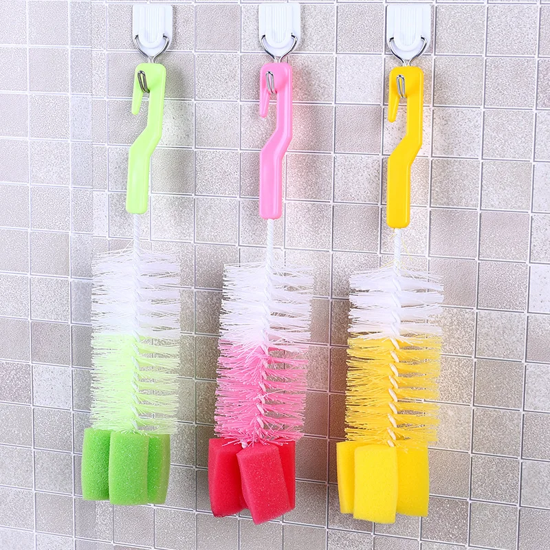 Cleaning Brushes Home Kitchen Long Handle 360 Degree Rotating Fine Bristle Sponge Brush