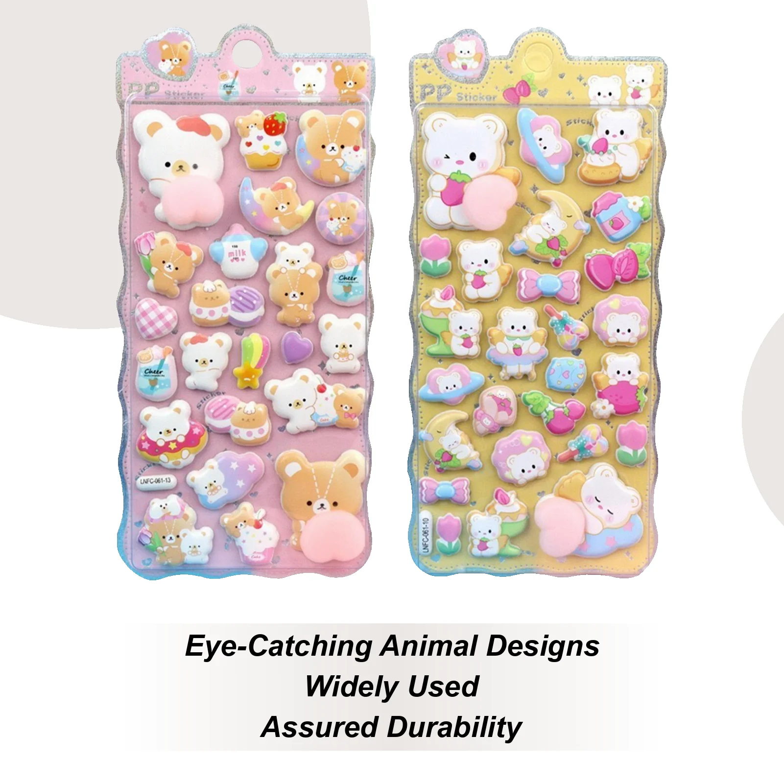 

Cute 3D Stickers Cute Animal Stickers Decorations 2 Sheet Decorative Decals For Scrapbooking Phone Case Notebook Laptop Craft