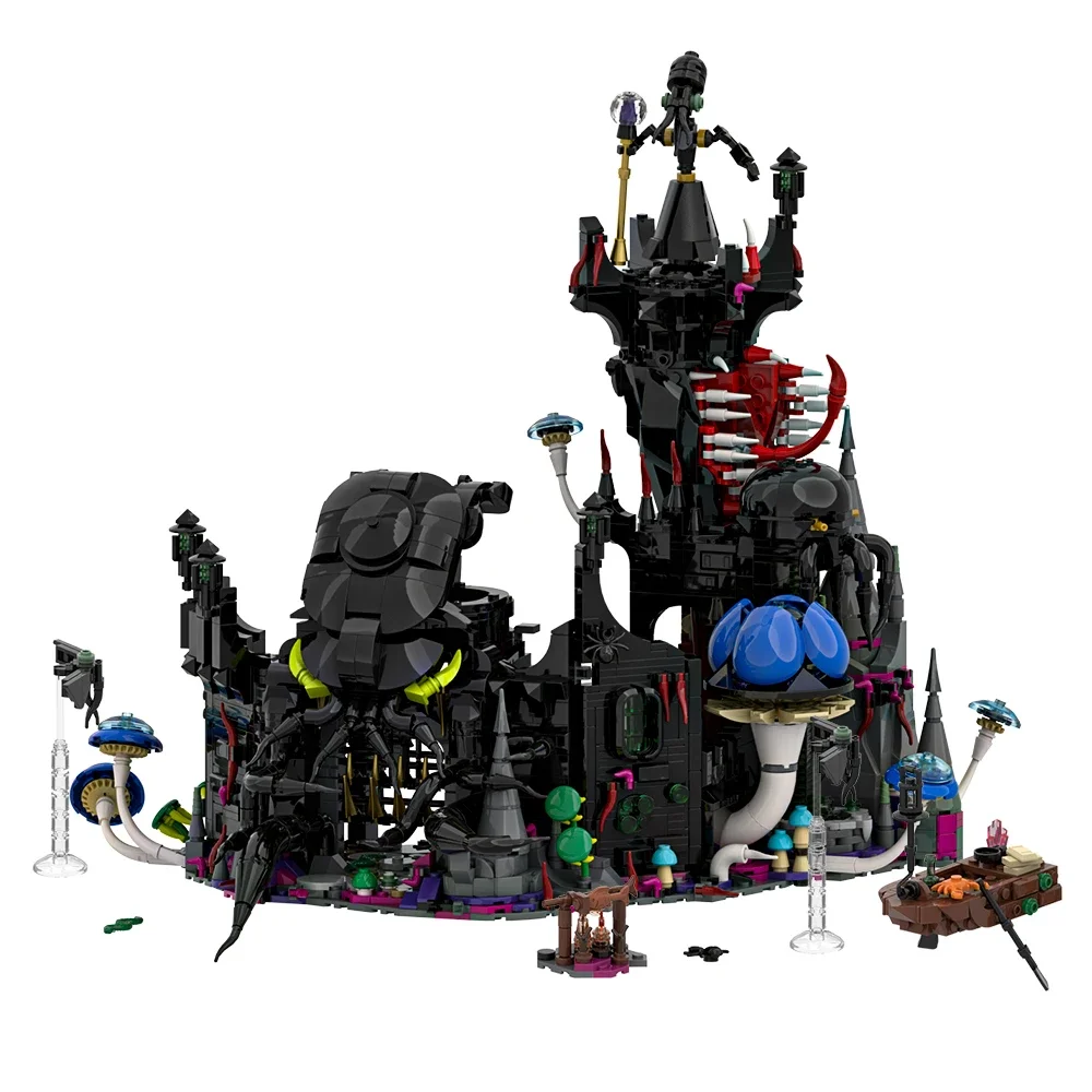 

Gobricks MOC Eldritch Castle Building Blocks Model Horror Monster House Black Eldritch Castle Architecture Bricks Assembly Toys