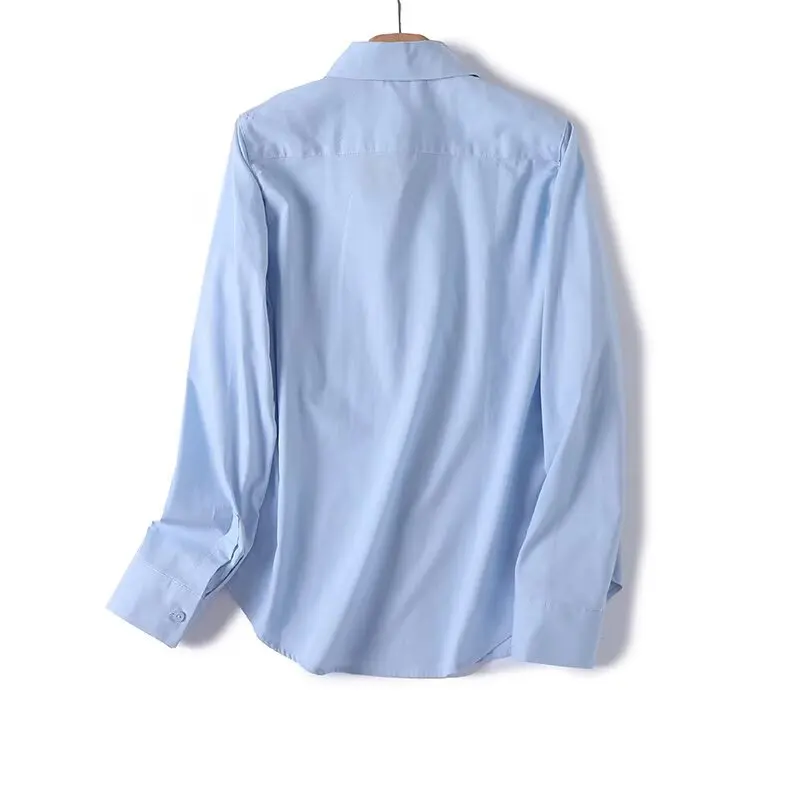 Maxdutti 2025 Summer Shirt Japanese Minimalist Solid Color Cotton Linen Shirt Women Tops Long Sleeve Blouse Women Tops