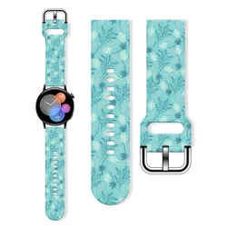 20mm Watch Strap for Samsung Galaxy 7/6/5 40mm 44mm Fresh Forest Printed Bands Replaceable Bracelet for Xiaomi Amazfit Watchband