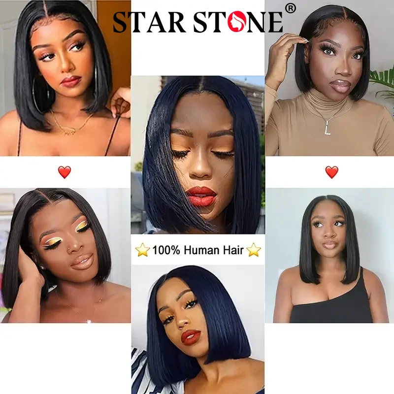 13X4 Bob Wig Bone Straight Bob Wig Lace Front 100% Human Hair Wigs For Women Transparent Lace Frontal Wigs Human Hair 180Density