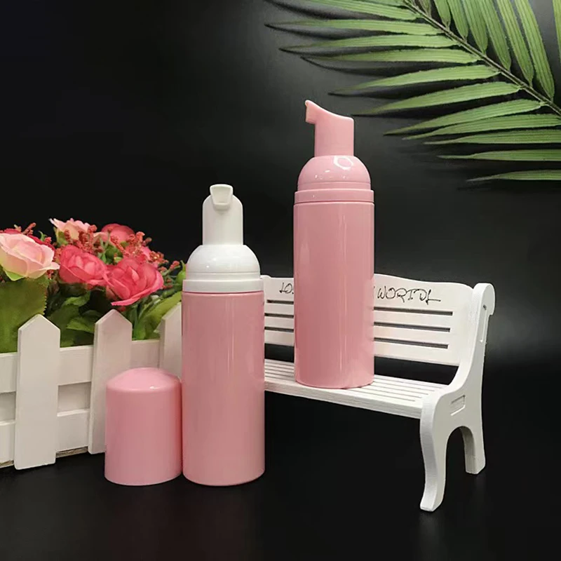 Wholesale Foam Bottle Brush 60ML Plastic empty Foaming Pump Bottle Eyelash Makeup Bottle Cleanser Soap Dispenser Skin Care Tools