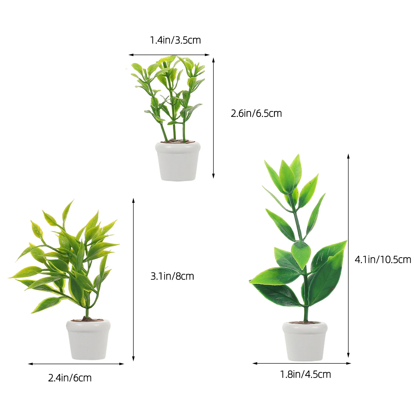 3 個ミニチュア鉢植えドールハウスアクセサリー現実的な人工緑盆栽ポットマイクロ風景妖精の庭