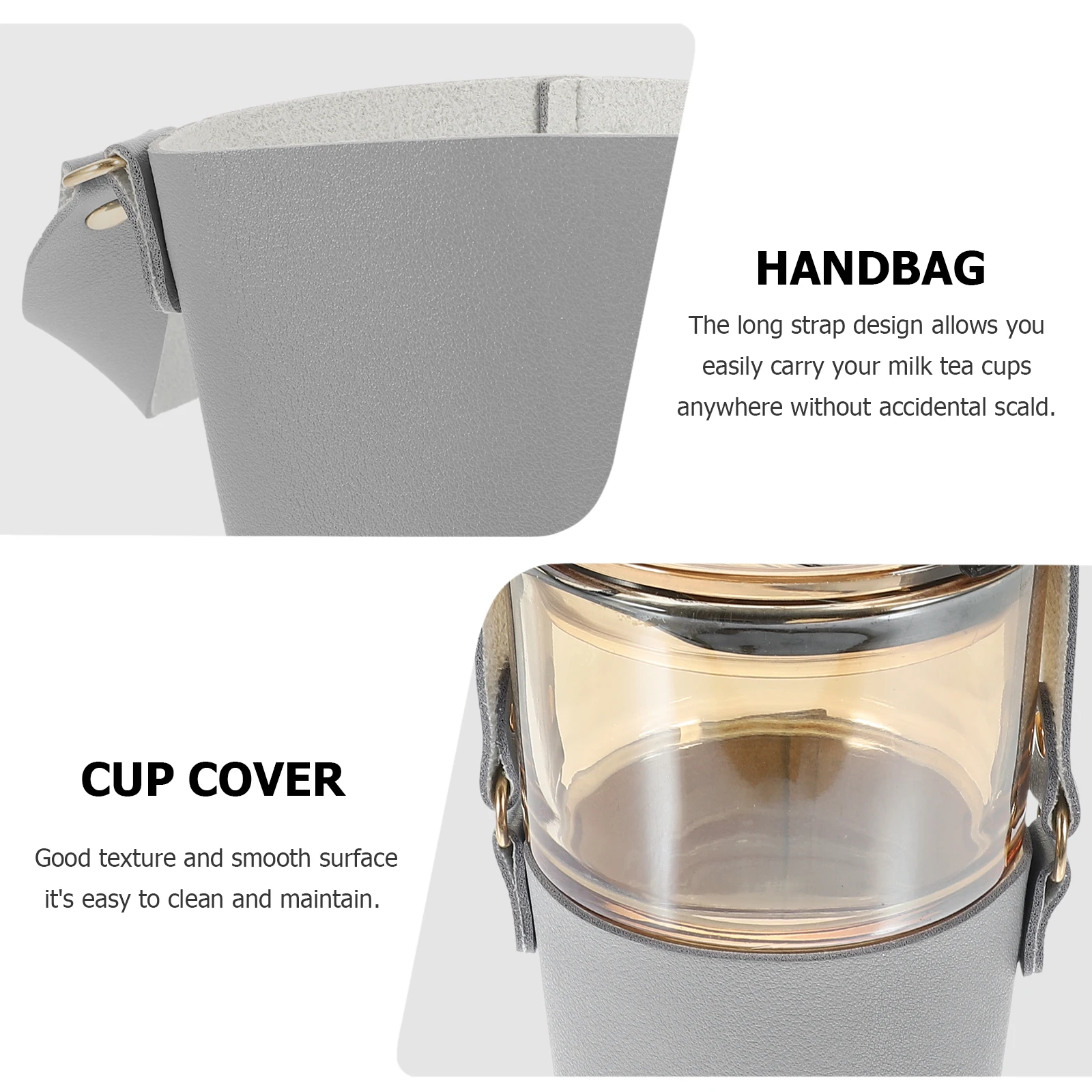 

Durable PU Coffee Sleeve Handheld Drink Cup Carrier Portable Non- Holder Strap for Milk Tea Cups