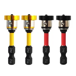 4pcs 50mm Positioning Screwdriver Bit Magnetic Collar Gypsum Board Magnetic Hex Screwdriver Drywall Screwdriver Bit