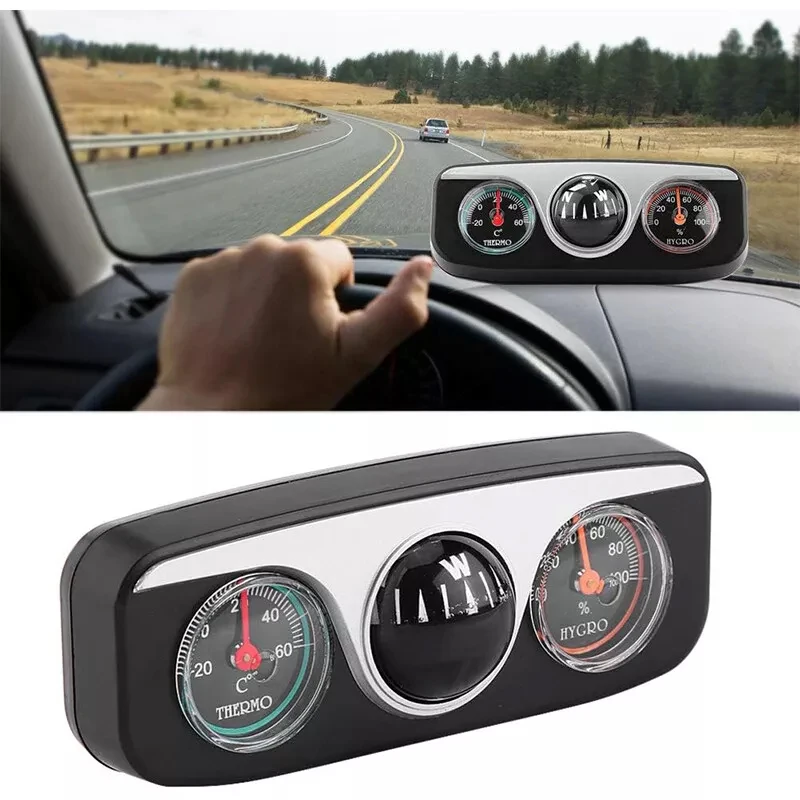 Car Styling Navigation Dashboard Car Compass Thermometer Hygrometer For Car Boat Direction Pointing Guide Ball Shaped Compass