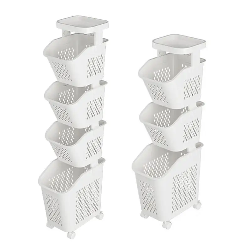 

Laundry basket with wheels multi-layer bathroom shelves laundry hamper laundry trolley storage baskets Rolling Basket Hamper