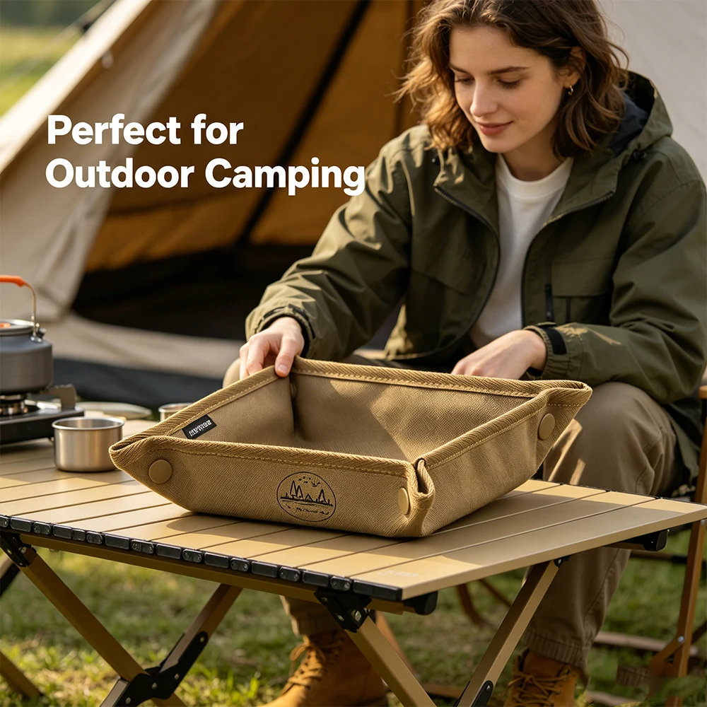 Outdoor Camping Folding Storage Box - Bandeja de armazenamento para camping ao
