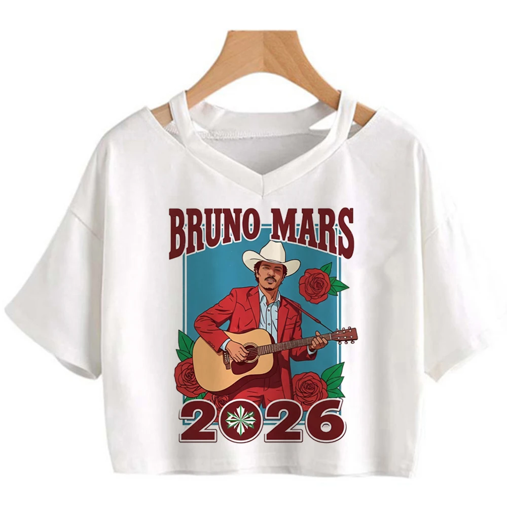Bruno Mars the Romantic Tour Crop-Top Shoujo lustiges süßes koreanisches Mode-T-Shirt süße Szene Grunge – Detail 1