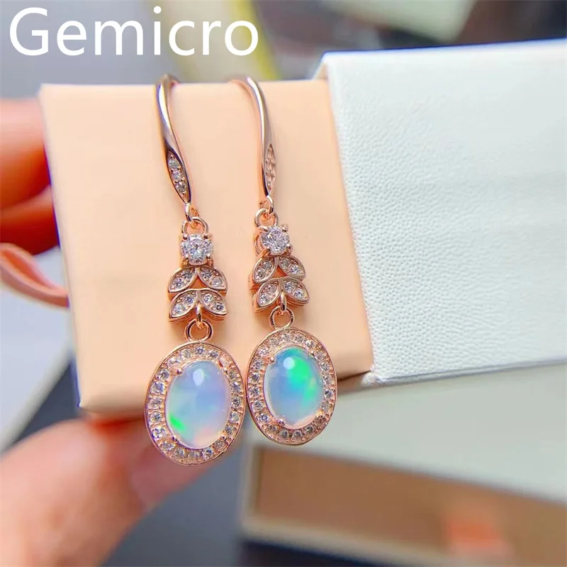 YULEM Natural opal Ring Earrings  S925 Sterling Silver Fashion Fine Jewelry Women  YULEM OPAL