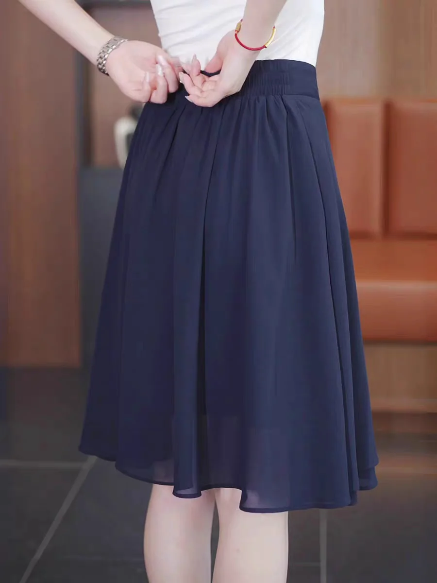 Women's High Waist Umbrella Skirt Harajuku Summer Chiffon Skirts for Women Office Evening Elegance Casual Loose A-Line Skirts