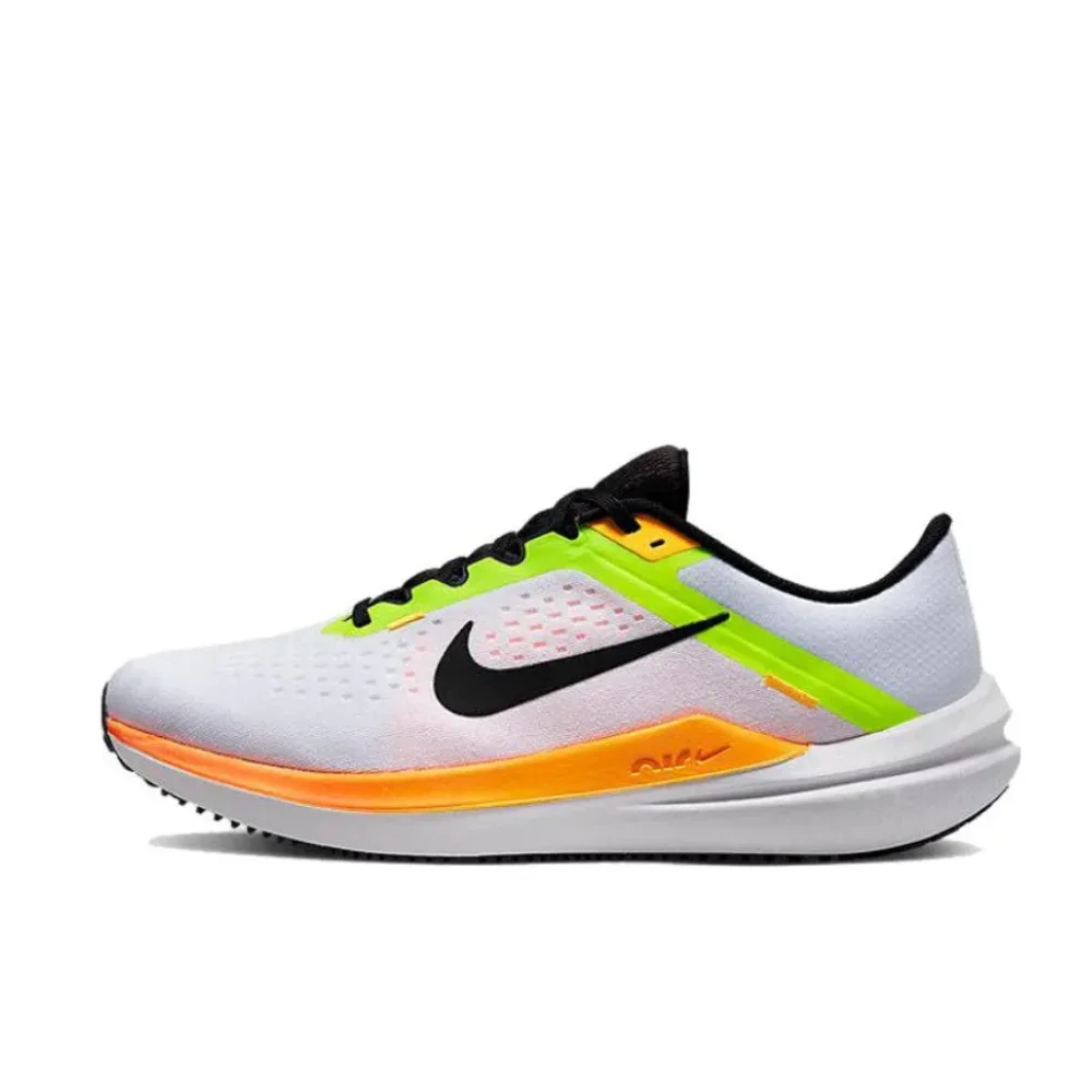 Nike Zoom winflo 10 Comfortable low top running shoes Non slip and wear resistant Men's and Women's White and gray colorways