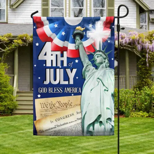 God Bless America Patriot Independence Day 4th of July  Garden Flag - House Flag