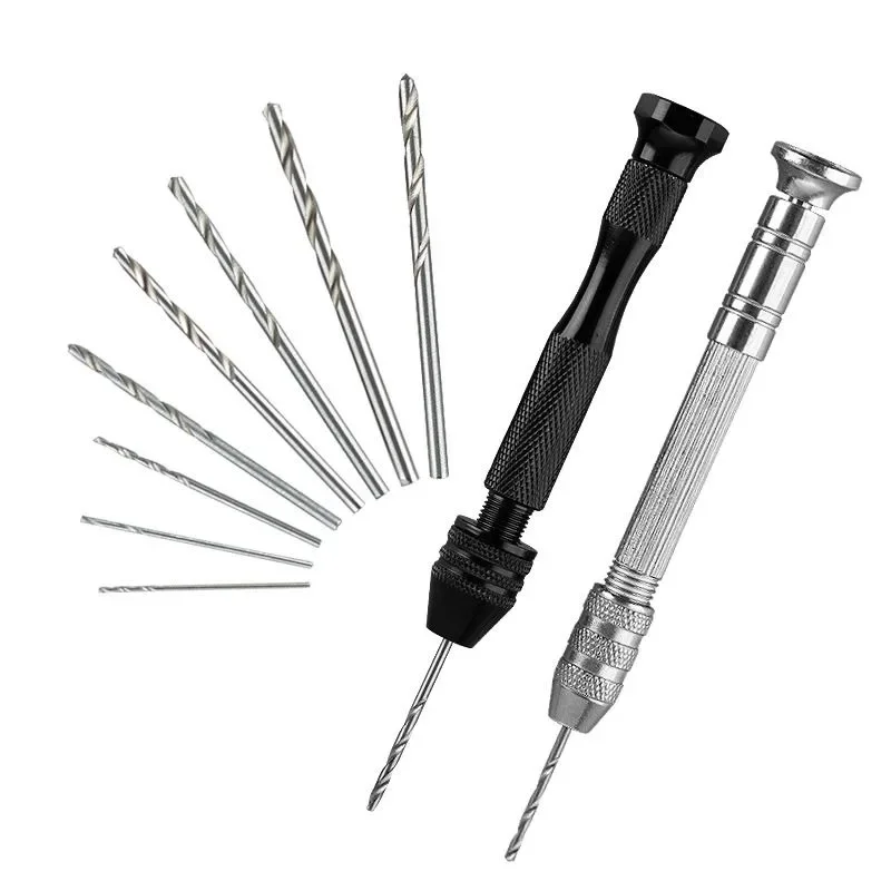 Mini Twist Drill Bits Hand Drill Set High-speed Hole Opening Steel Wood Drilling Kit DIY Craft Manual Pin vise Rotary Hand Tools