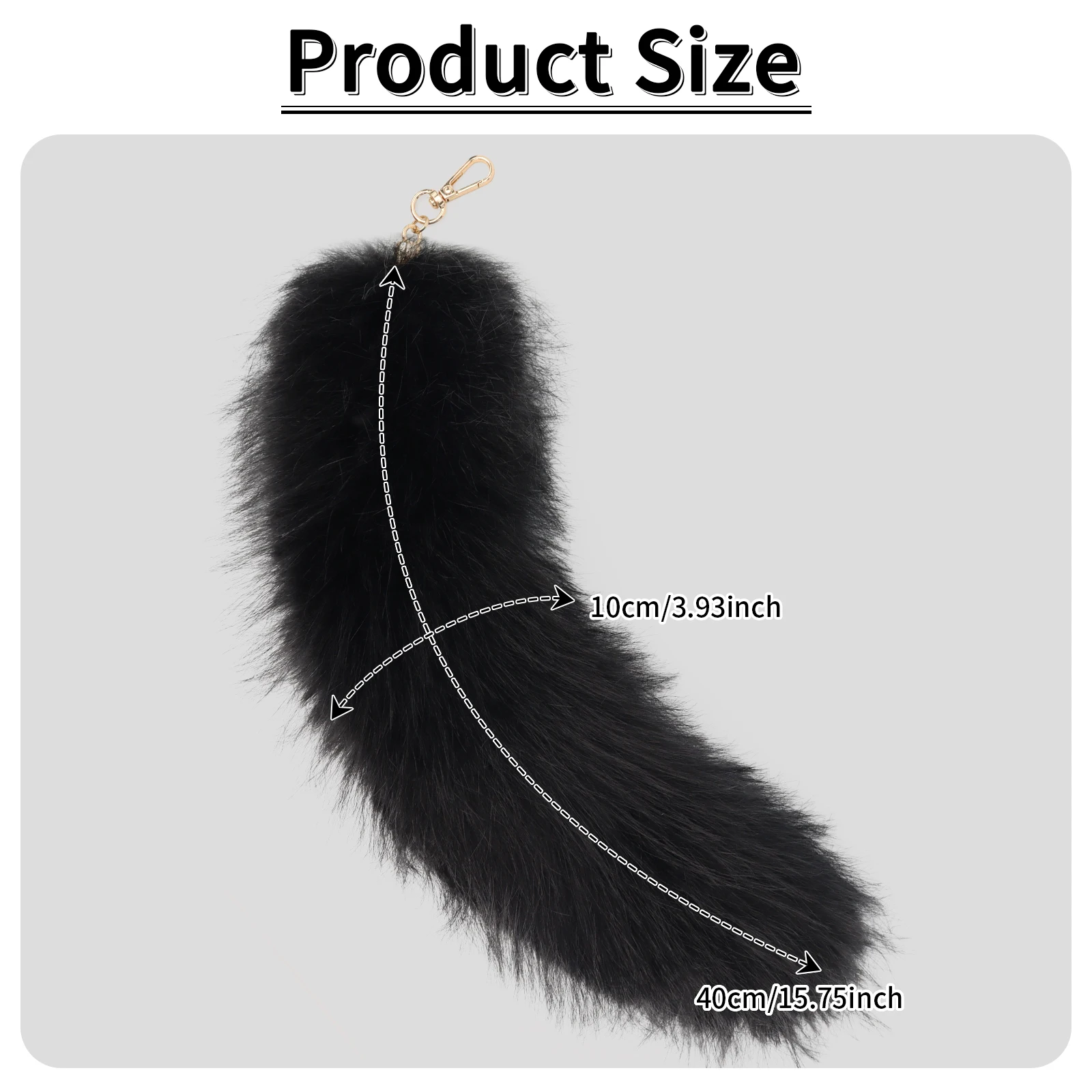 Faux Fur Keychain Animal Tail Furry Cat Fox Wolf Tail Cosplay Costume Props