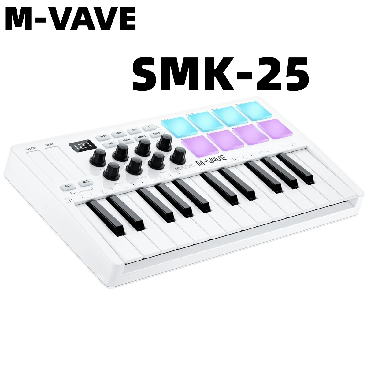 M-VAVE SMK-25 II MIDI Pad Controller Keyboard USB Mini 25 Key,16