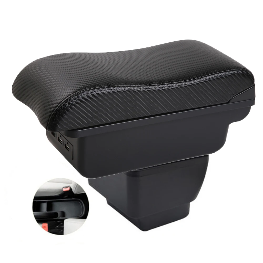 

Mazda 2 Demio Подлокотник, чехол для хранения центральной консоли, поддержка локтя водителя, углеродное волокно