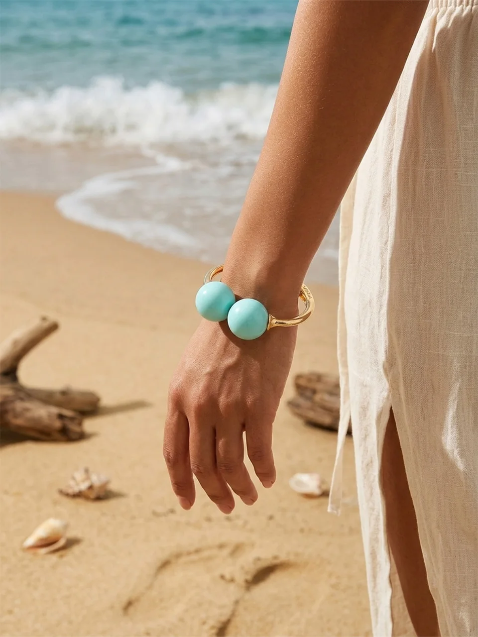 Women's Chunky Acrylic Ball Cuff Bracelet Y2K Dopamine Style Colorful Double Bead Open Bangle Resin Statement Jewelry for Summer