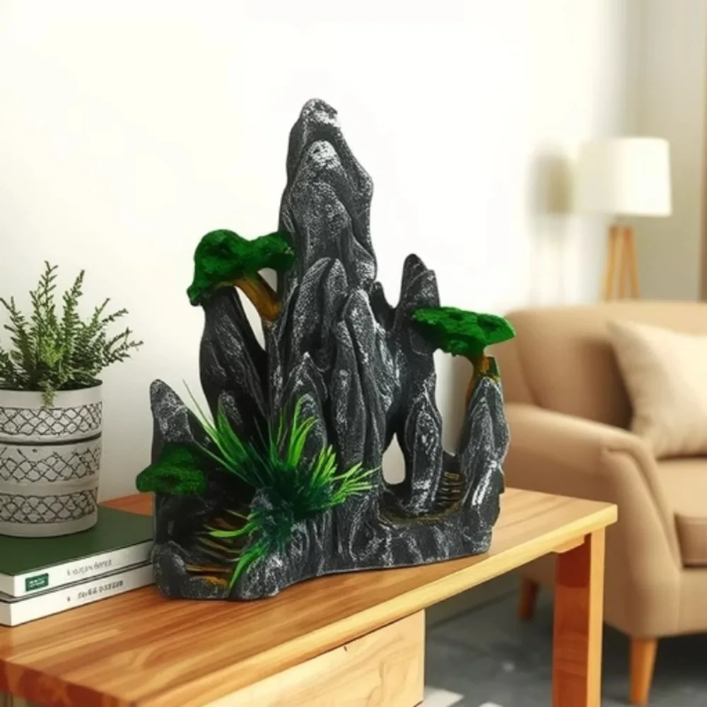 

Fish tank simulation rockery stone home decoration desktop ornament gardening green plants ecological bonsai aquarium landscapin