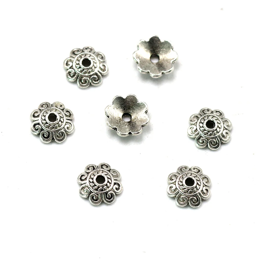 

100pcs Alloy Petal Caps Bead Caps Diy Jewelry Making Charms For Necklace Bracelet Keychain Craft Projects Pendant Set