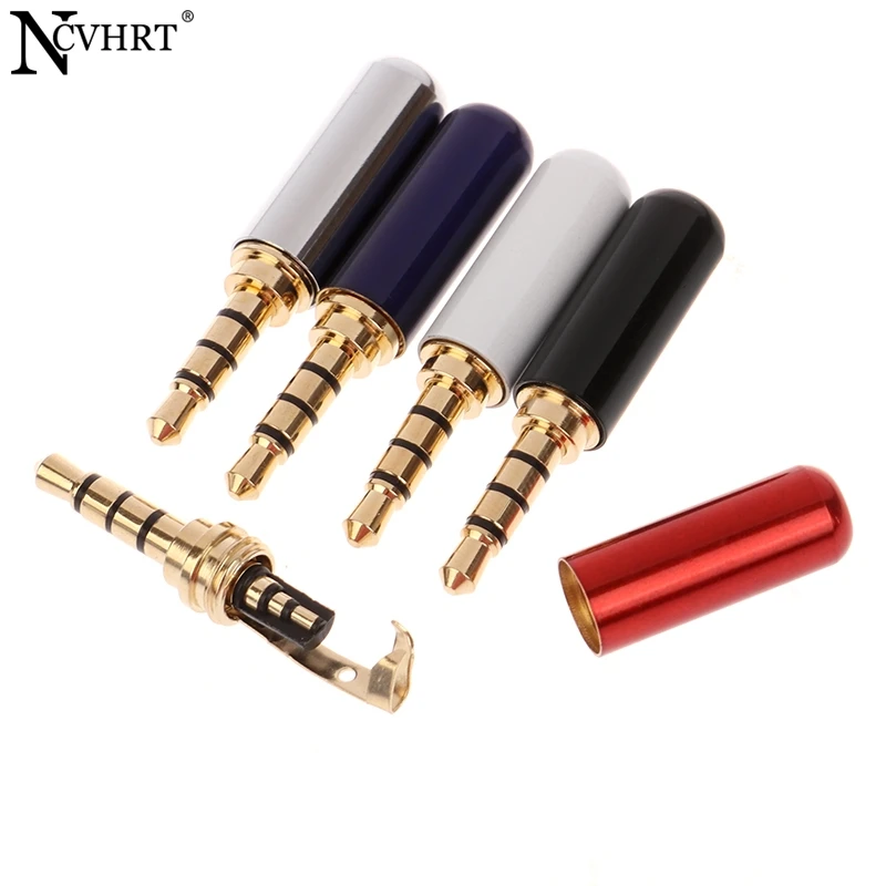 

1pc 3.5 Mm Plug Audio Jack 4 Pole Gold Plated Earphone Adapter Socket For DIY Stereo Headset Headphone For Repair Parts