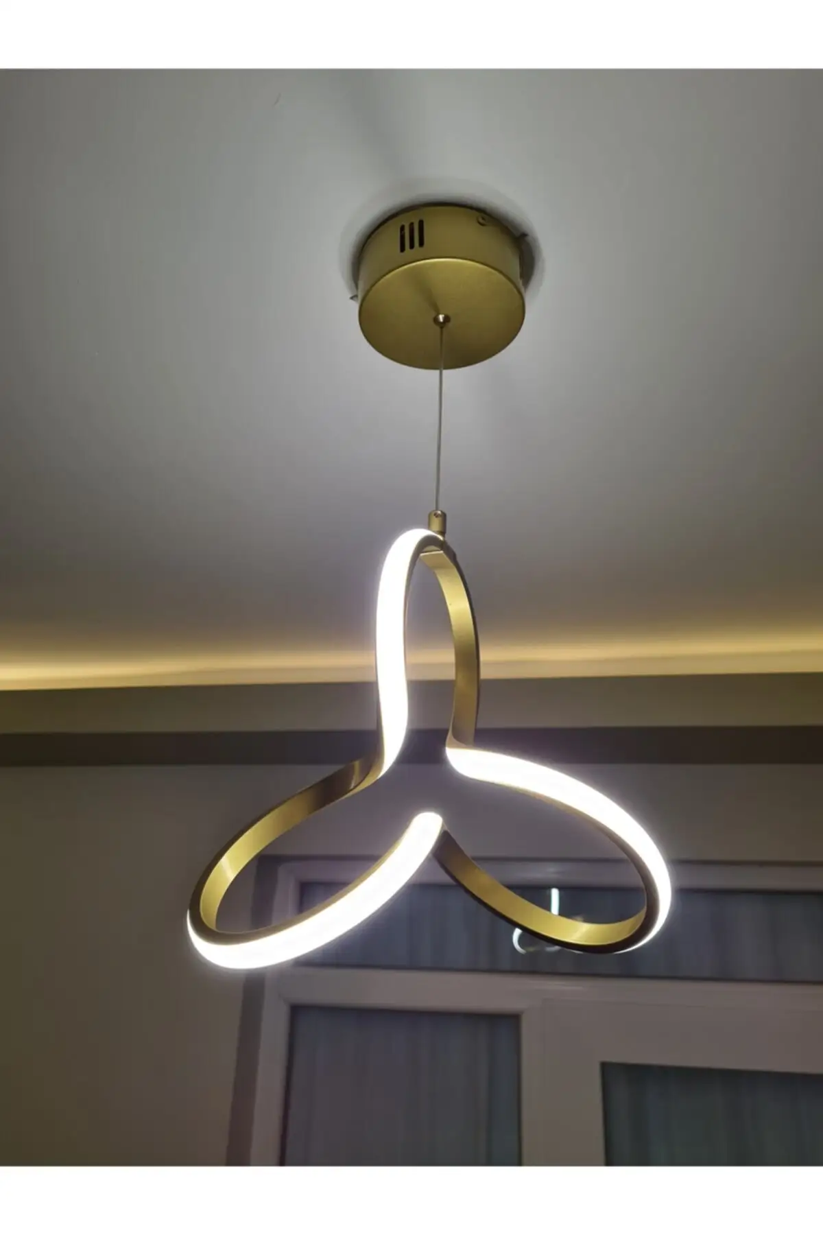 Modern Pendant Lamp Led Chandelier Gold Color White Light Led Chandelier Product Dimensions Width 30 Cm x Height 70 Cm Odalarınıza adds elegance.