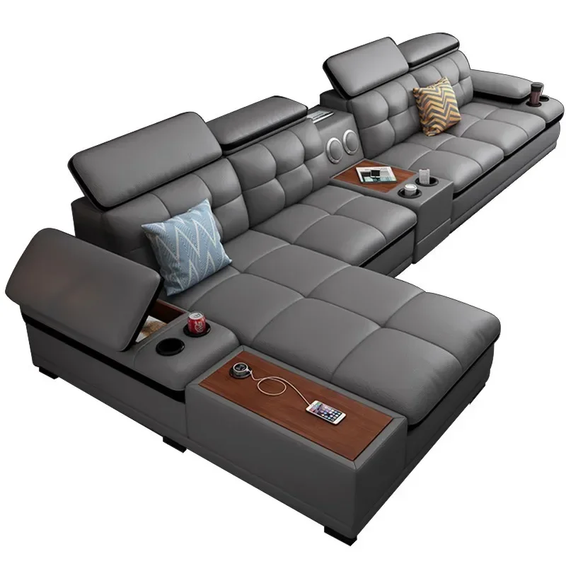 # Hot Sales Leather Sofa Luxury Couches 4 Seater Sofa Set Sectional Corner Modular Modern Living Room Sofa L Shape Couch