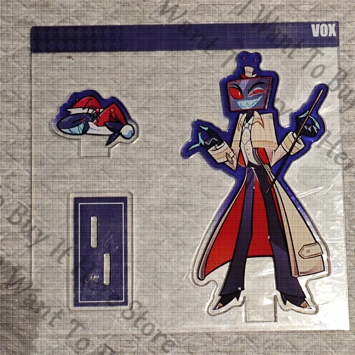 

Anime Hazbin Hotel Velvet Vox Cosplay Cartoon Acrylic Keyring Standing Sign Keychain Stand Figure Widget Accessories Fans Gift