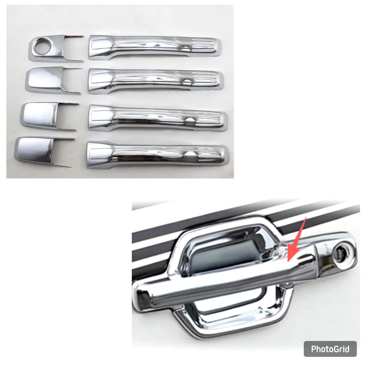 

Premium Grade ABS Chrome Door Handle Cover Trim (Just Overlay Stick on) for Mitsubishi Pajero V73 2001 2002 2003 2004 2005