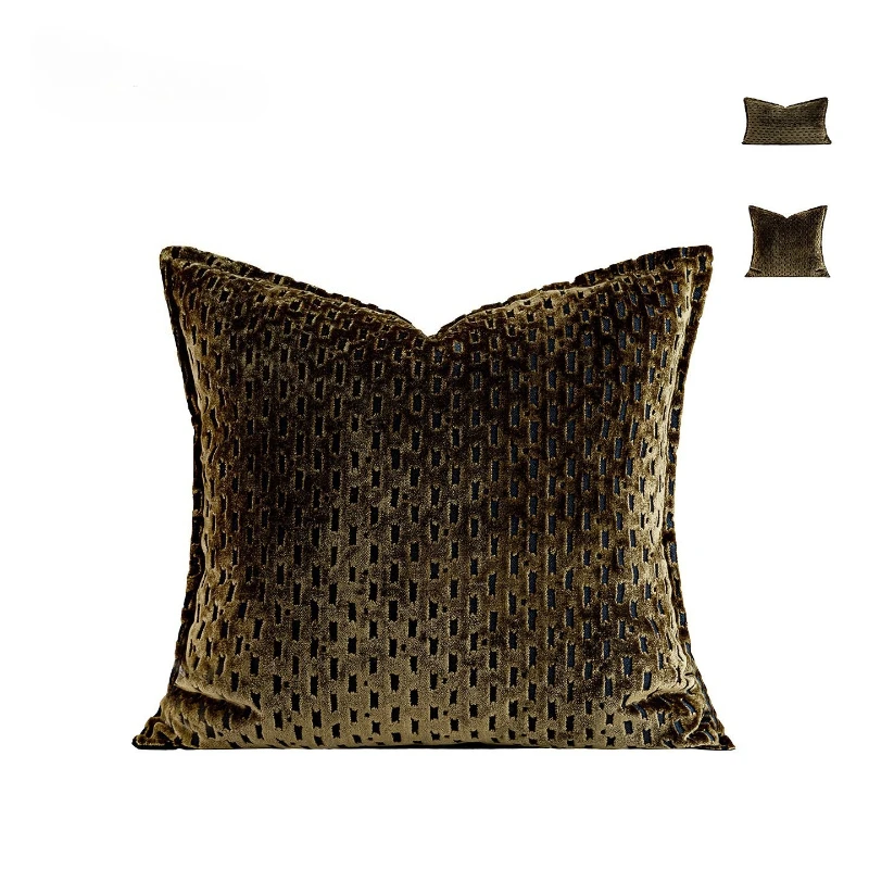 30X50/50X50CM Cut Velvet Throw Pillow Cover Green Coffee Homestay Stamping Waist Cushion Cover Decor Home Decorative Pillowcase