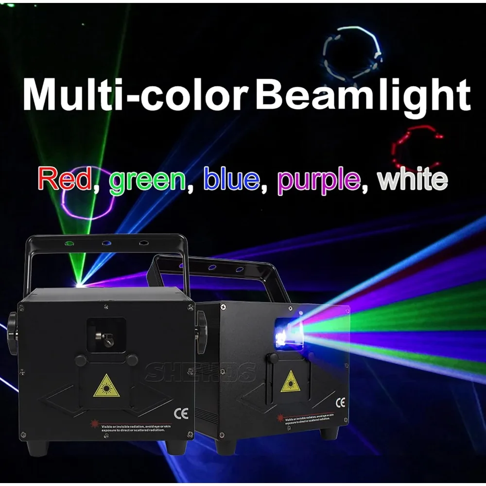 Beam Effect 3000mW Par DJ Lights RGB Full Color 3D Animation Patterns ILDA Lights Sound Activated & DMX Control Strobe