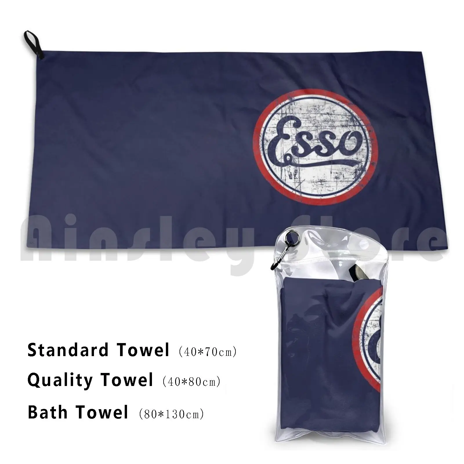 Esso Retro Logo Bath Towel Beach Cushion Esso Oil Motor Racing Logo Motorsport Cars Great Tourism Gt Rally Rallies
