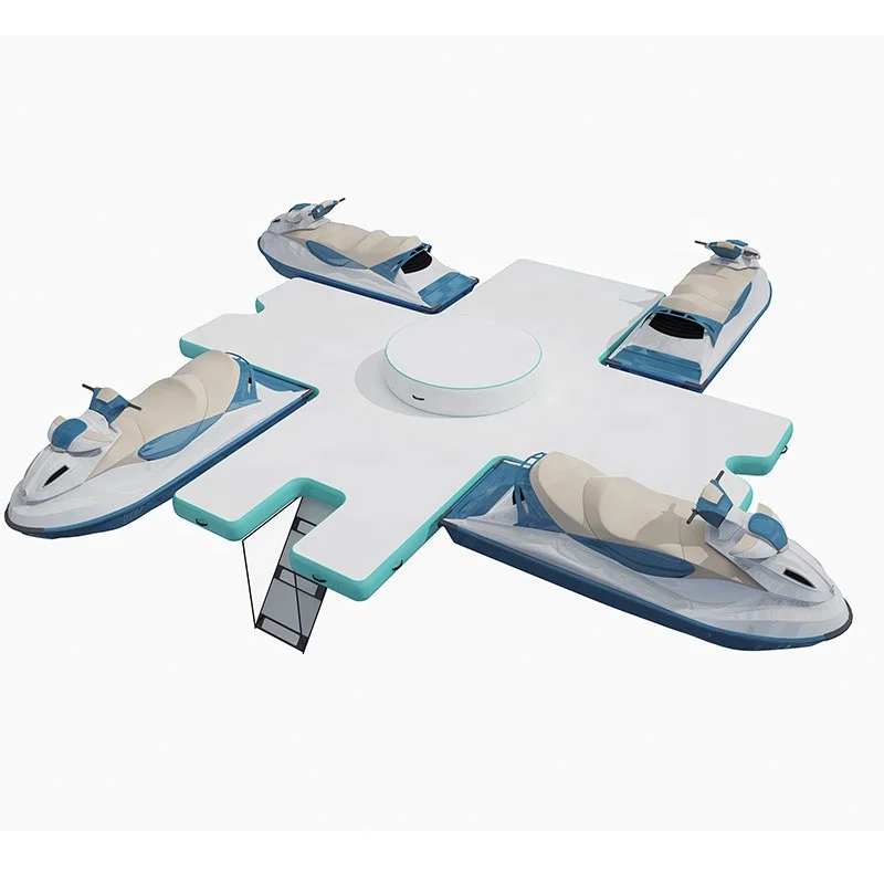 

Надувной плавающий коврик Jetski Dock Понтонная лодка на водной платформе со столом