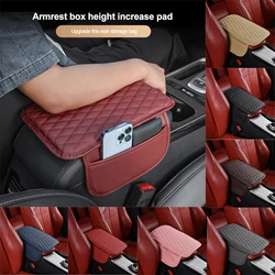 Car Armrest Box Booster Pad with Side Storage Bag Center Console Armrest Protective Cover Waterproof Decorative Accessories