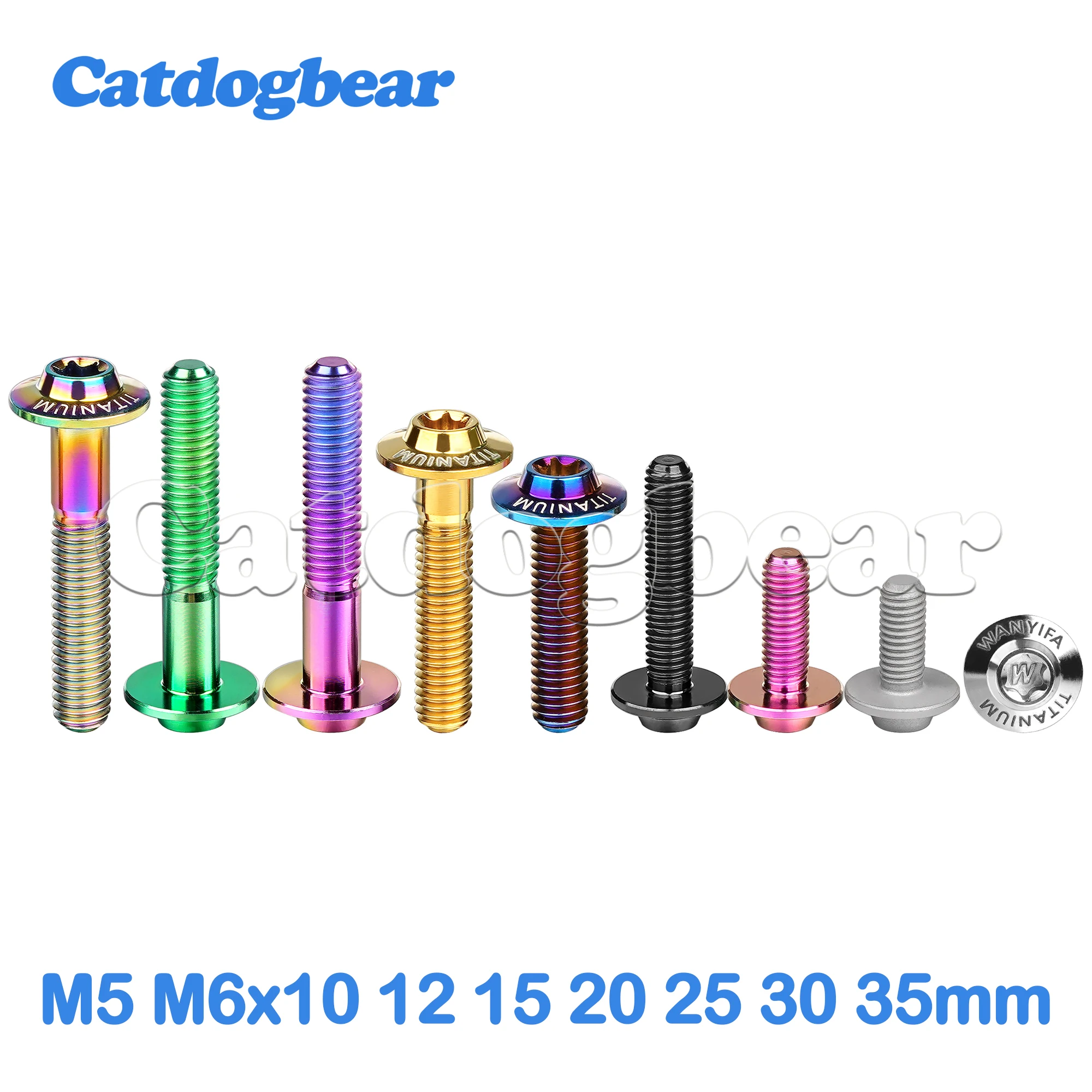

Catdogbear M5 M6x10 12 15 20 25 30 35mm Titanium Bolt Bicycle Motorcycle Butterfly Umbrella Head Internal Plum Blossom Marked