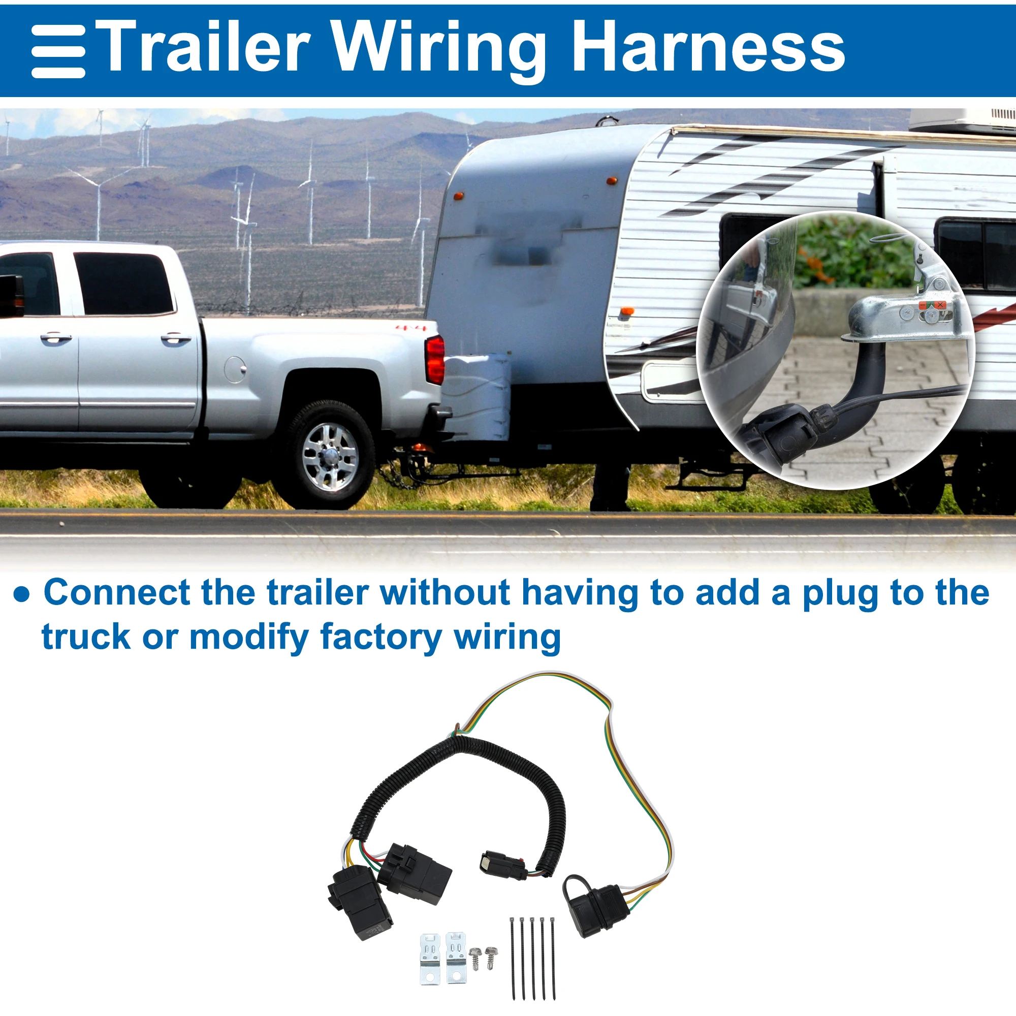 UXCELL Trailer Wiring Harness No.56429 Towing Hitch Wiring for Chevrolet